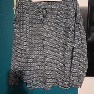 Old Navy Black and White Patterned Blouse